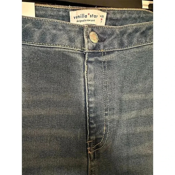 Vanilla Star Women's Flare Jeans Blue Size 7 High-Rise Stretch Denim Pull on#003 - Picture 3 of 5